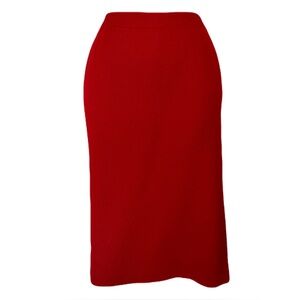 Vintage Talbots Red Textured Silk Wool Blend Skirt, Size 14